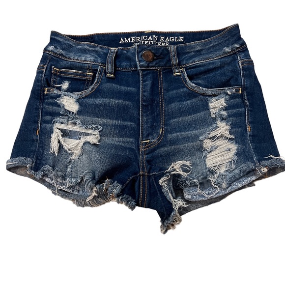 High Rise Jean Shorts, Super Stretch, American Eagle, Size 2 - Picture 1 of 2